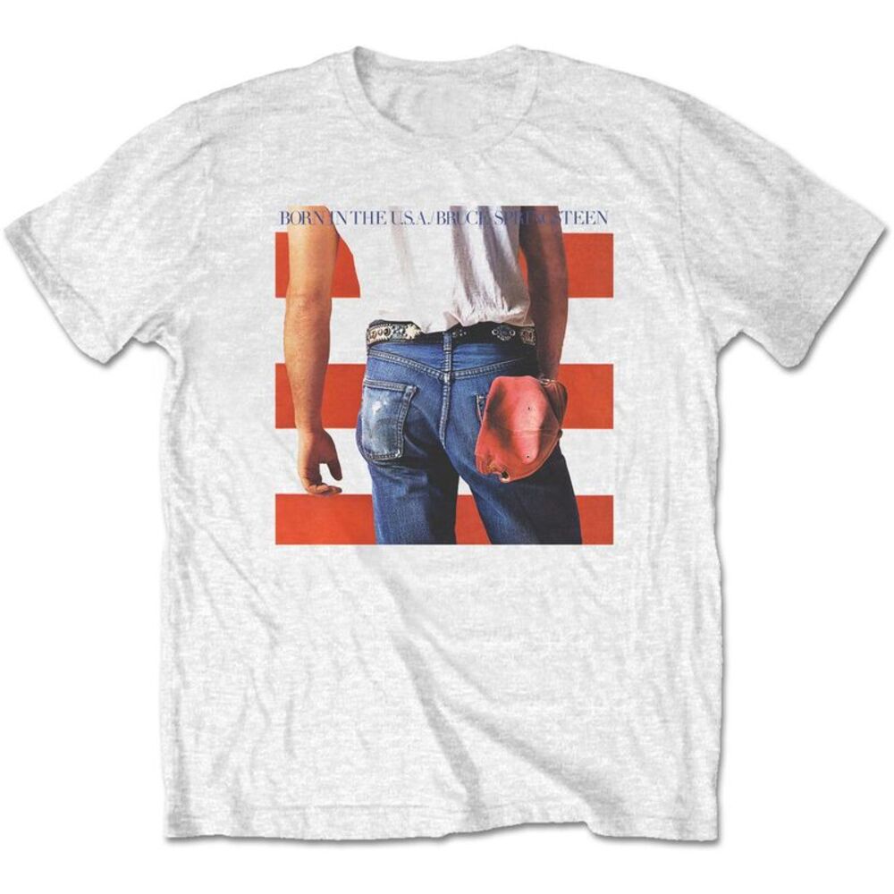Bruce Springsteen Unisex Adult Born in the USA T-Shirt / White